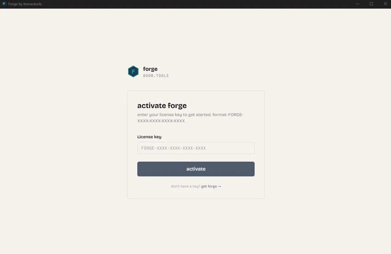 Forge dashboard