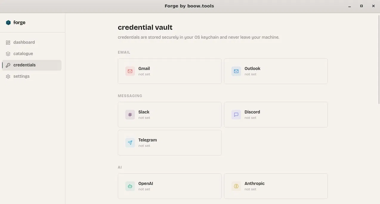 Forge credentials vault